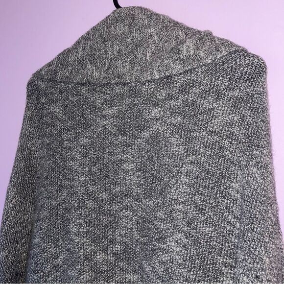 Express S Wool Blend Gray Sweater Cardigan Metallic Open Front - Picture 7 of 9